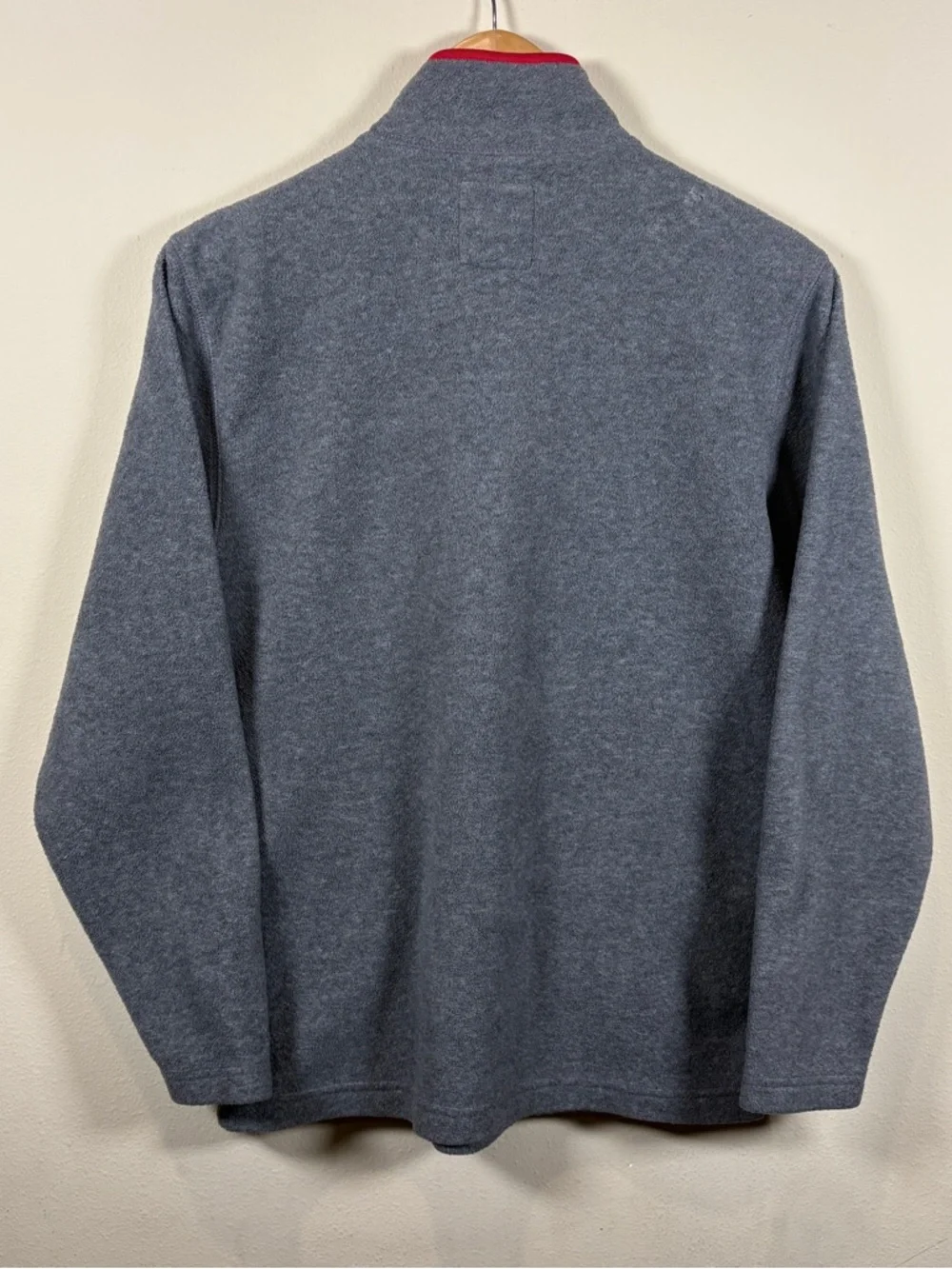 Vintage Old Navy Y2K Quarter-Zip Spell Out Fleece Grey & Red Sweater